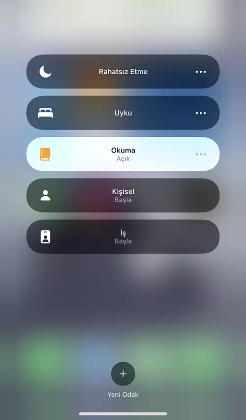 iOS Odaklanma Focus